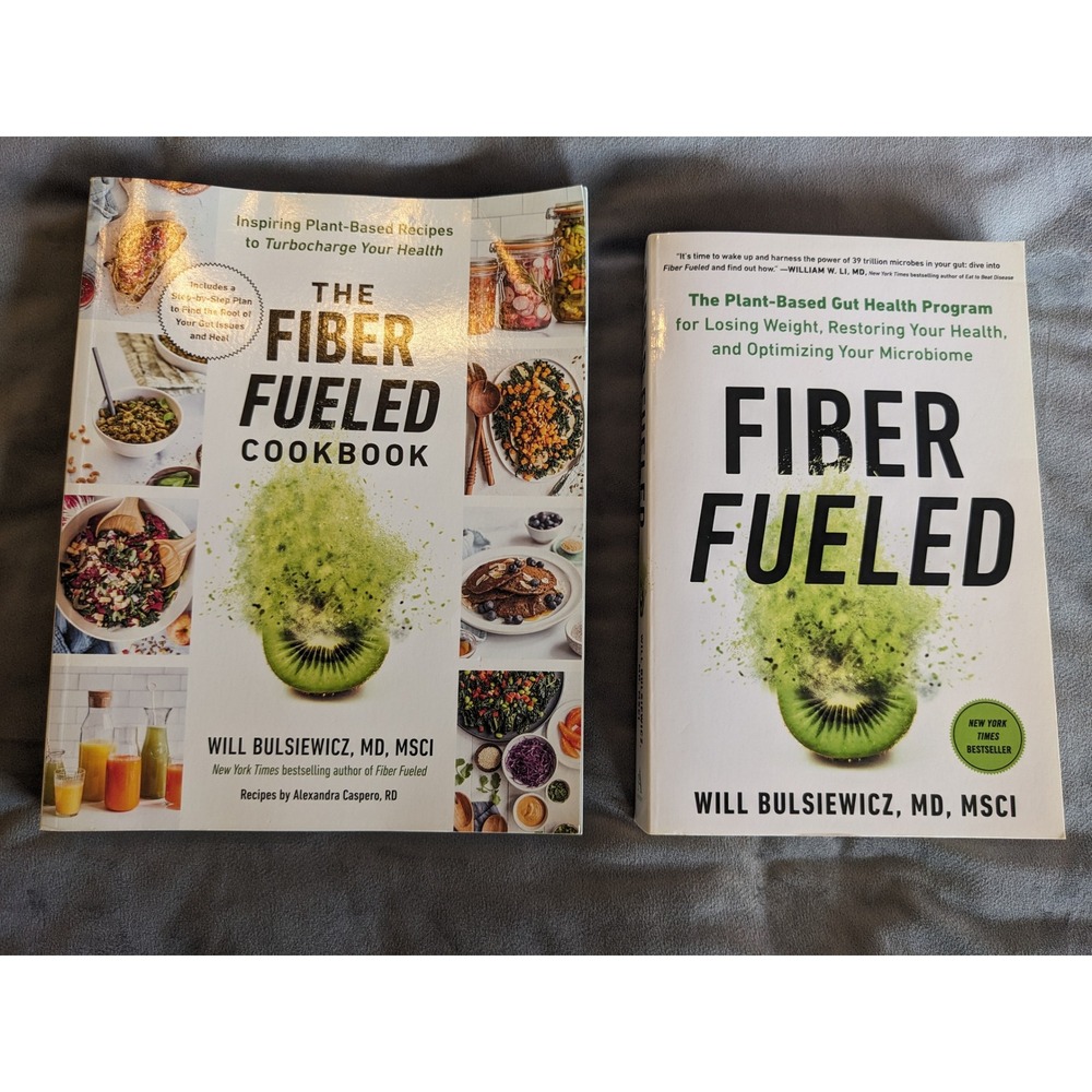 Fiber Fueled & Fiber Fueled Cookbook Will Bulsiewicz MD Gut Health 2 Book Set